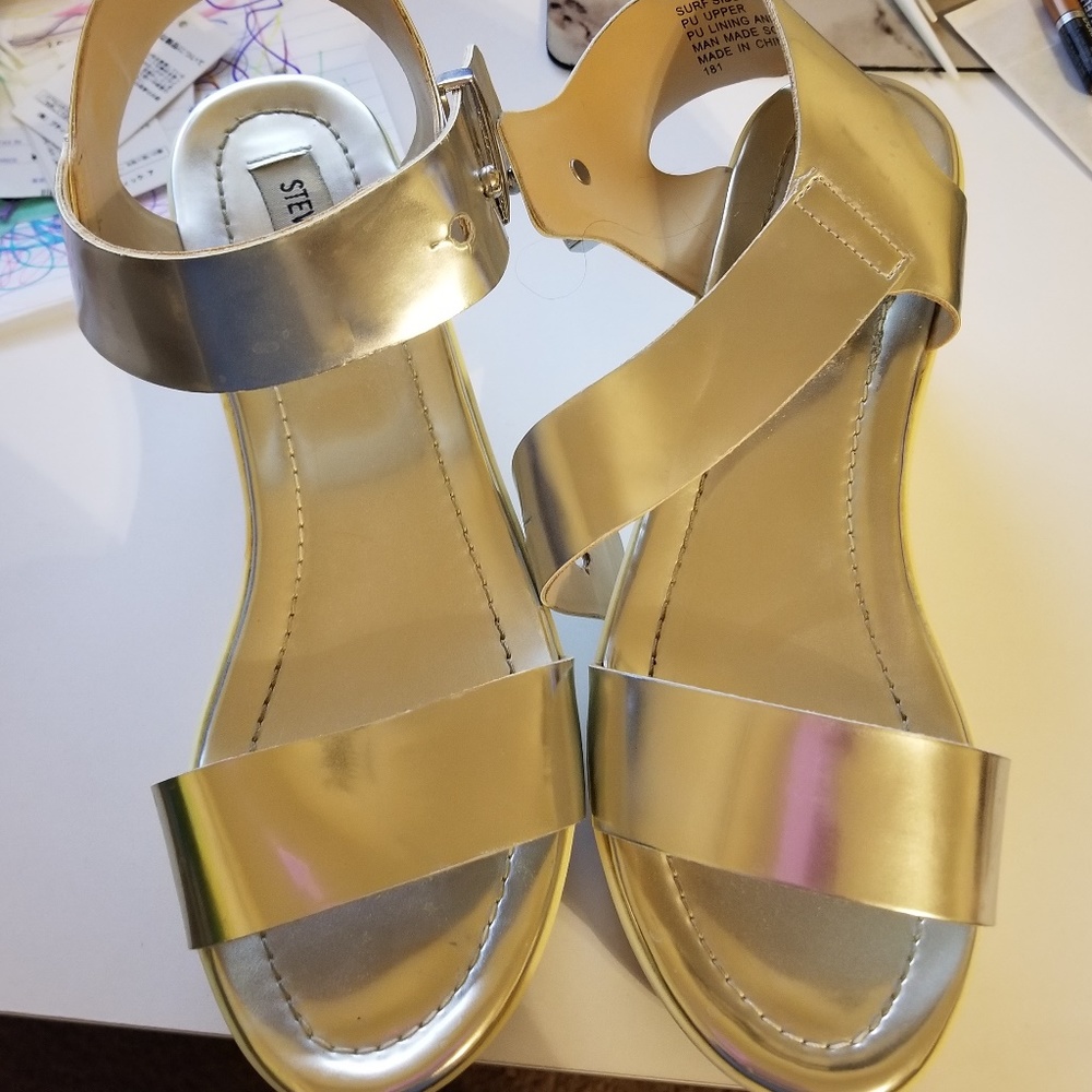 Steve Madden Platform Silver Shoes
